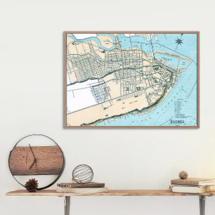 Mapa da Cidade de Quebec de 1906 Poster