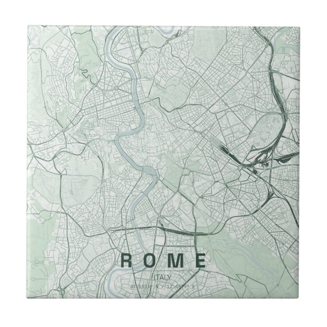 Mapa da Cidade de Roma Itália Design Minimalista (Frente)
