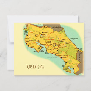 Mapa da Costa Rica Cartão Postal