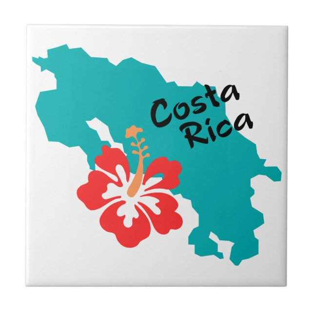 Mapa da Costa Rica com hibisco (Frente)