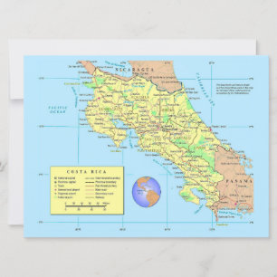 Mapa da COSTA RICA em Cartão