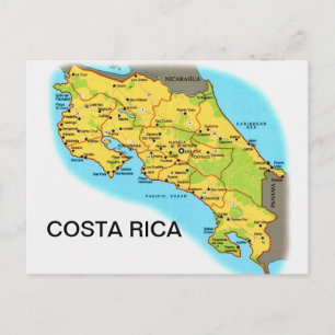 Mapa da COSTA RICA em cartão postal