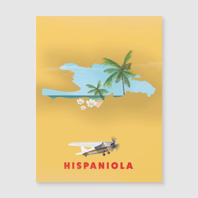 Mapa da Hispaniola ilustrado em impressão. (Frente)