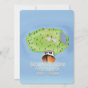 Mapa da Ilha Brownsea, Poole, Dorset, Inglaterra.