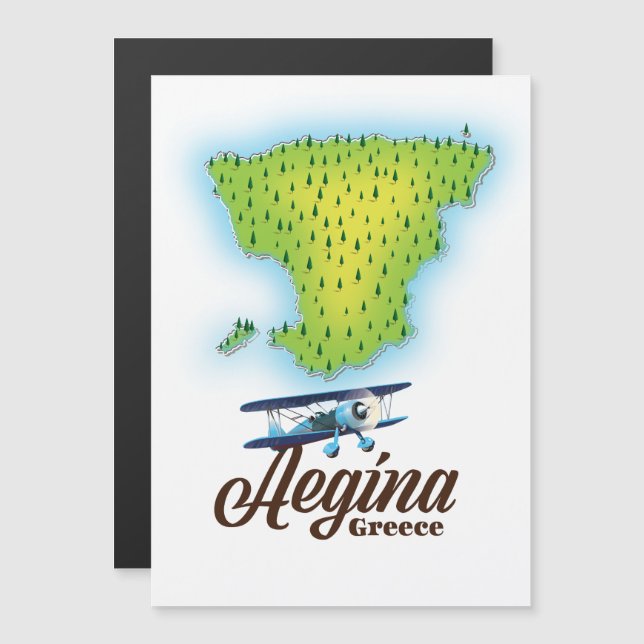 mapa da ilha da Grécia Aegina (Frente/Verso)