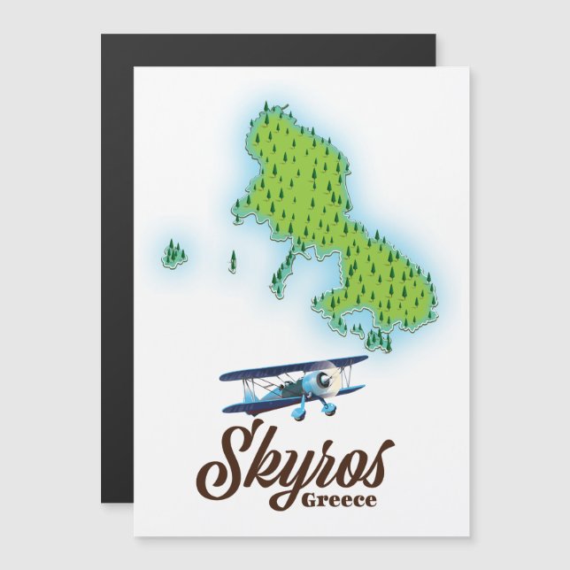 mapa da ilha da Grécia Skyros (Frente/Verso)