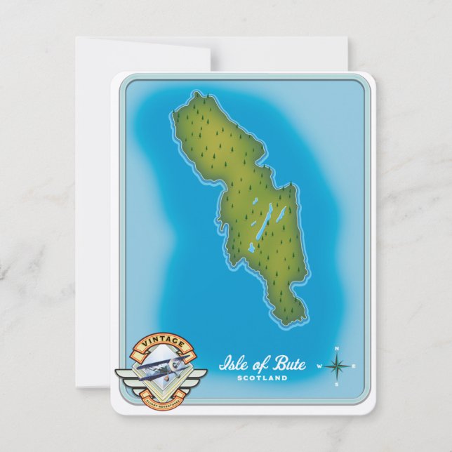 Mapa da ilha de Bute (Frente)