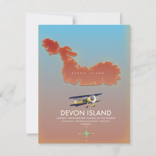 Mapa da ilha de Devon, Canadá (Frente)