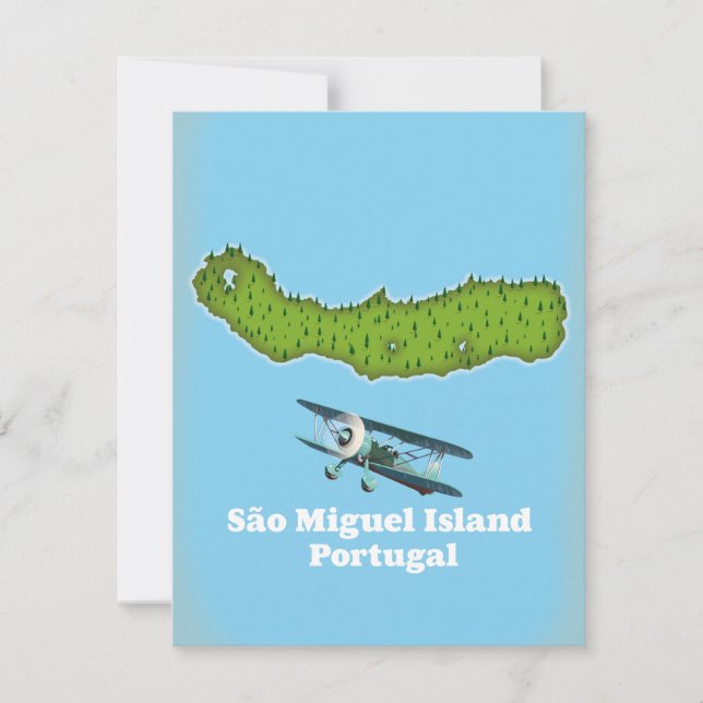 Mapa da ilha de São Miguel Portugal (Frente)