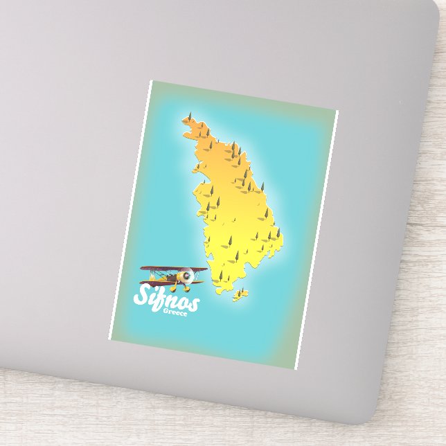 Mapa da ilha grega de Samos Adesivo (Detalhe)