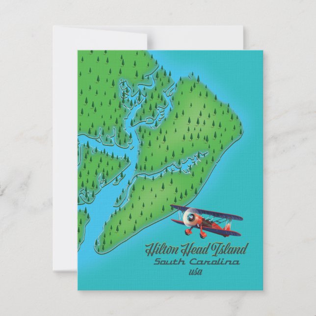 Mapa da ilha Hilton Head na Carolina do Sul (Frente)