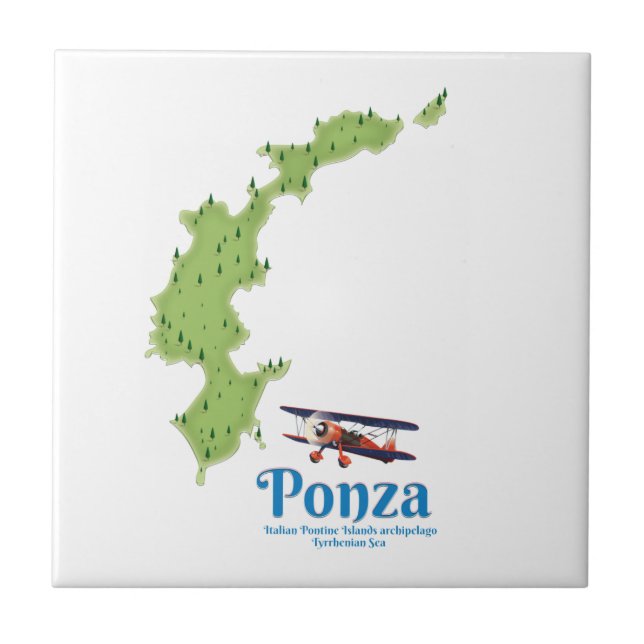 Mapa da ilha italiana de Ponza. (Frente)