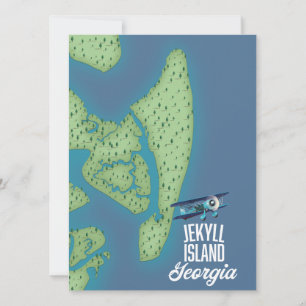 Mapa da Ilha Jekyll Geórgia EUA