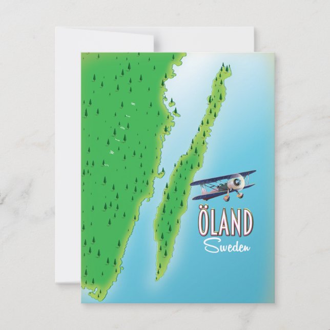 Mapa da ilha Öland na Suécia (Frente)