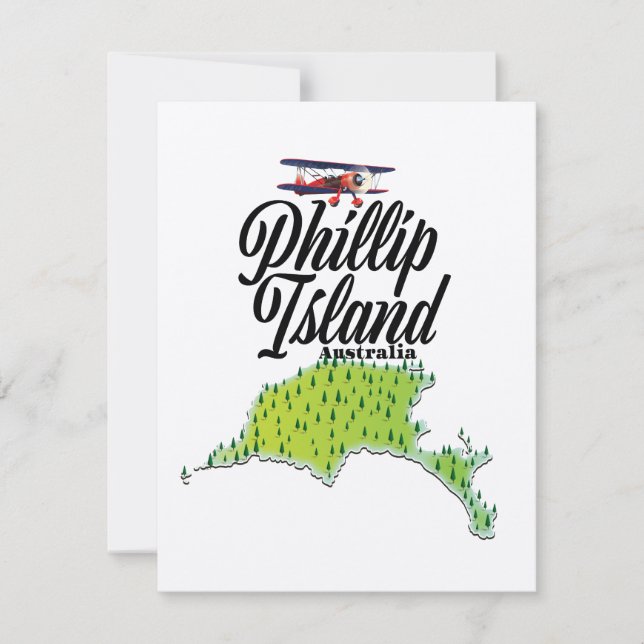 Mapa da Ilha Phillip Austrália (Frente)
