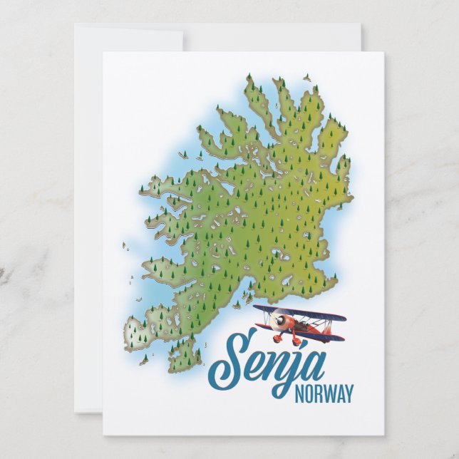 Mapa da ilha Senja na Noruega (Frente)