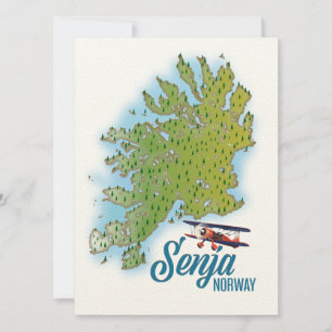Mapa da ilha Senja na Noruega