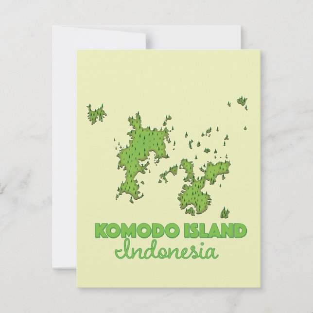 Mapa da Indonésia da Ilha Komodo (Frente)