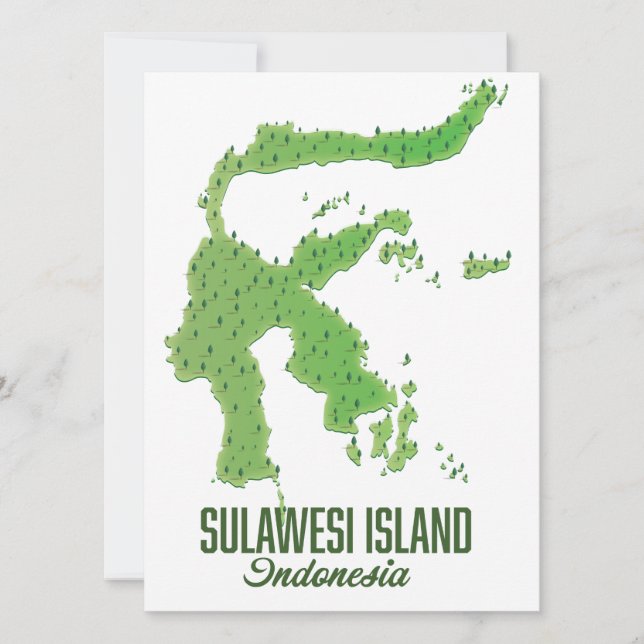 Mapa da Indonésia na ilha de Sulawesi (Frente)