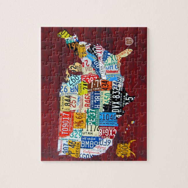 Mapa da matrícula do quebra-cabeça dos EUA 2012 (Vertical)