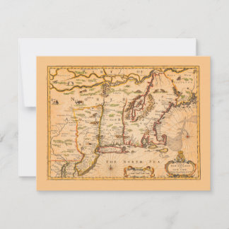 Mapa da Nova Inglaterra do Século XVII Colonizaçõe