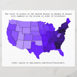Mapa da Ordem dos Estados Unidos com Números