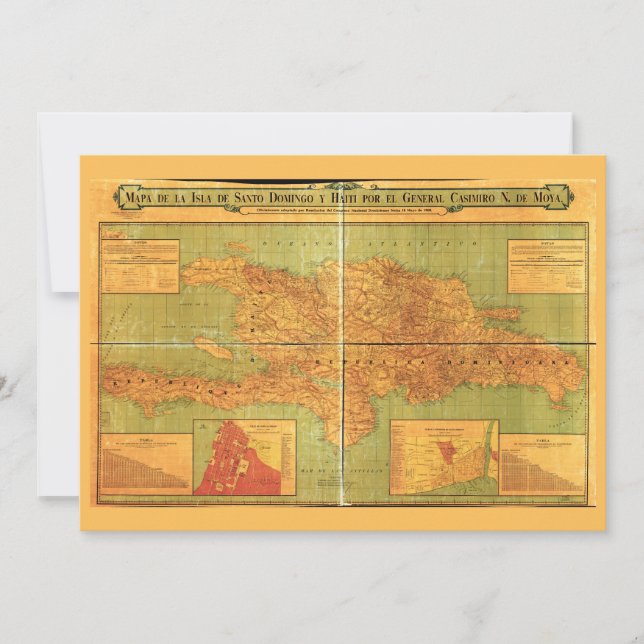 Mapa da República Dominicana e do Haiti (1906) (Frente)