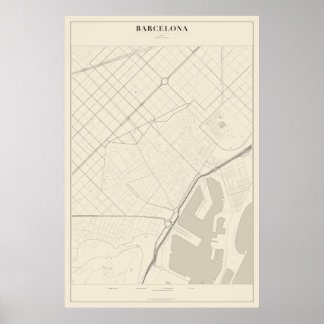 Mapa da Rua de Barcelona em Poster