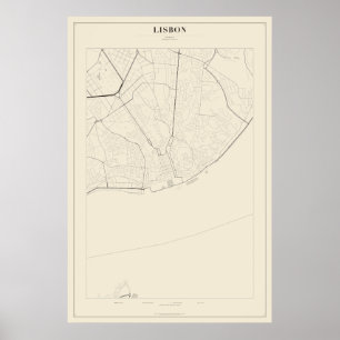 Mapa da Rua de Lisboa em Poster