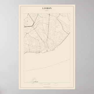 Mapa da Rua de Lisboa em Poster