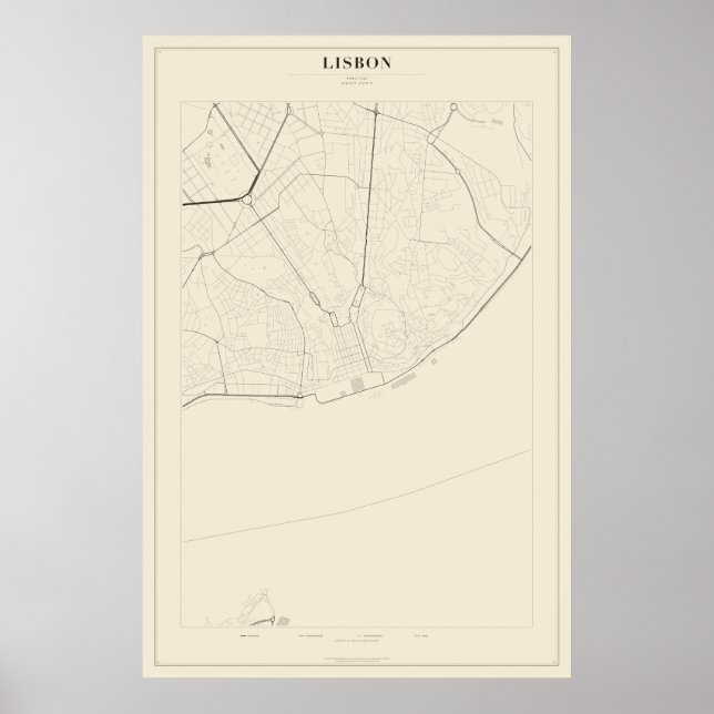 Mapa da Rua de Lisboa em Poster (Frente)
