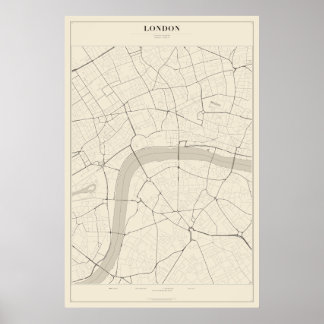 Mapa da Rua de Londres Poster