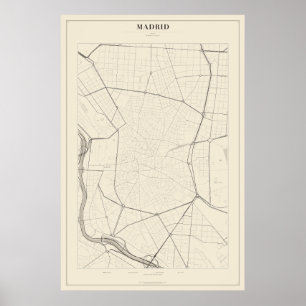 Mapa da Rua de Madrid em Poster