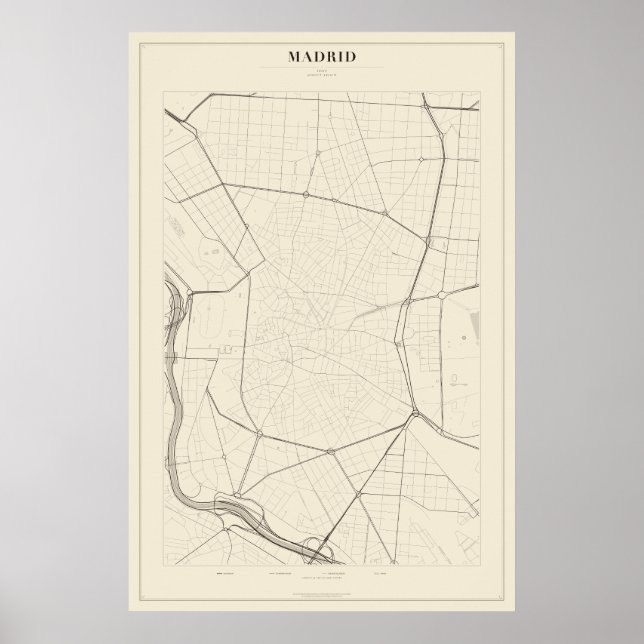 Mapa da Rua de Madrid em Poster (Frente)