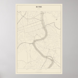 Mapa da Rua de Roma Poster