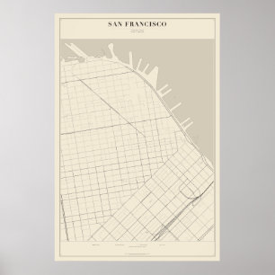 Mapa da Rua de São Francisco Poster