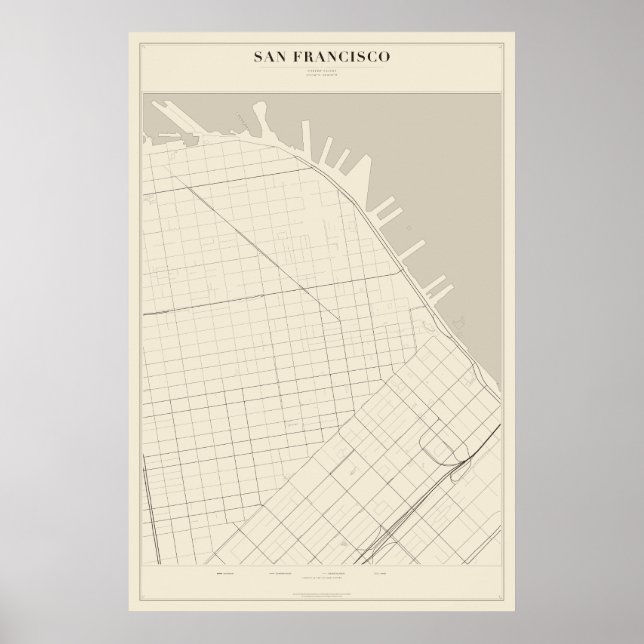 Mapa da Rua de São Francisco Poster (Frente)