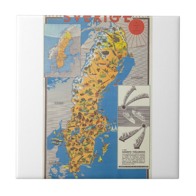 Mapa da Suécia (Frente)