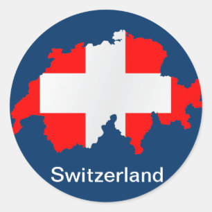 mapa da suiça e bandeira - etiqueta