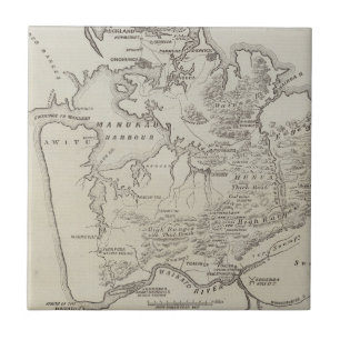 Mapa da terra entre Auckland & rio de Waikato