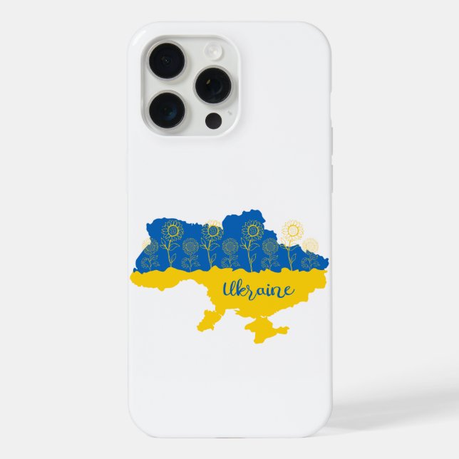 Mapa da Ucrânia com girassol e bandeira ucraniana (Verso)