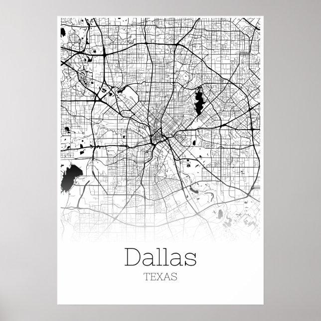 Mapa Dallas - Texas - Poster do Mapa da Cidade (Frente)