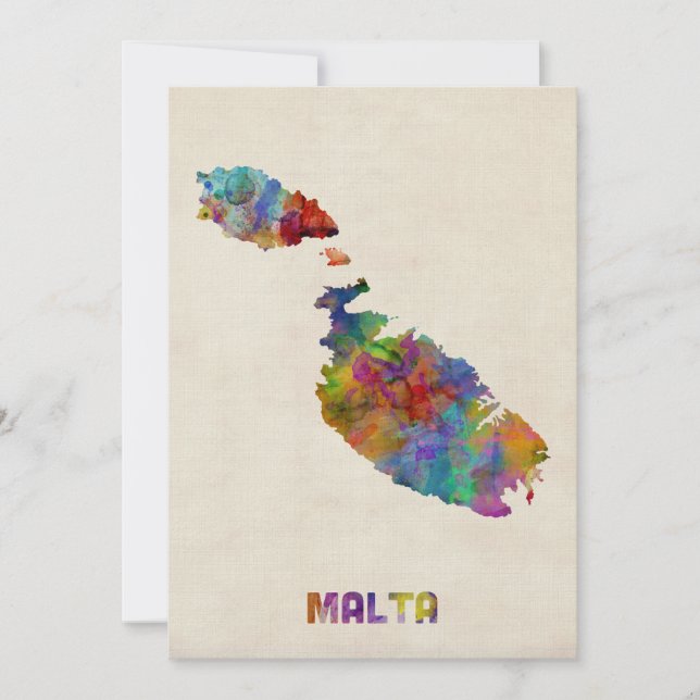 Mapa das Aquarelas de Malta (Frente)