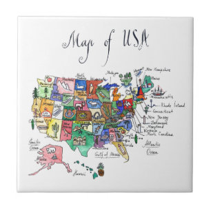 Mapa das atrações dos Estados Unidos da América