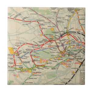 Mapa das estradas de ferro subterrâneas de Londre