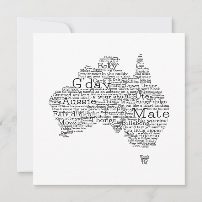mapa das gírias australianas (Frente)