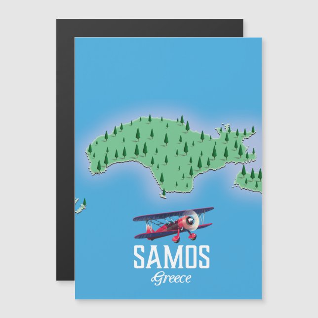 Mapa das Ilhas Gregas Samos (Frente/Verso)