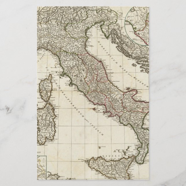 Mapa das Vintagens da Itália (1764) (Frente)