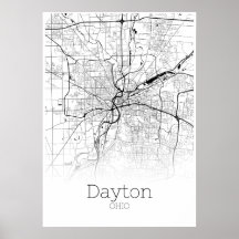 Mapa Dayton - Ohio - Poster do Mapa da Cidade