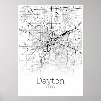 Mapa Dayton - Ohio - Poster do Mapa da Cidade